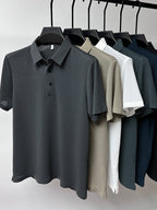 Ademend heren poloshirt met mesh-details en slim fit