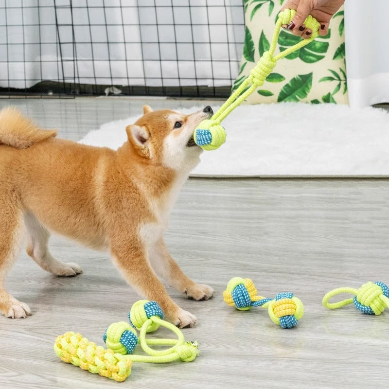 Honden trektouwspeeltje - tug & play rope ball