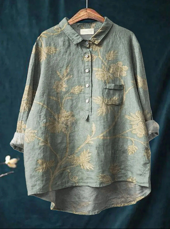 Blouse met bloemenpatroon en borstzak