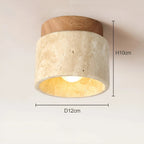 Rustieke travertijn plafondlamp