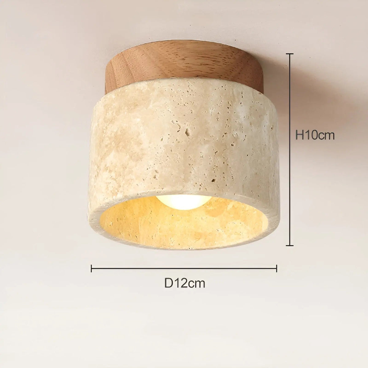 Rustieke travertijn plafondlamp