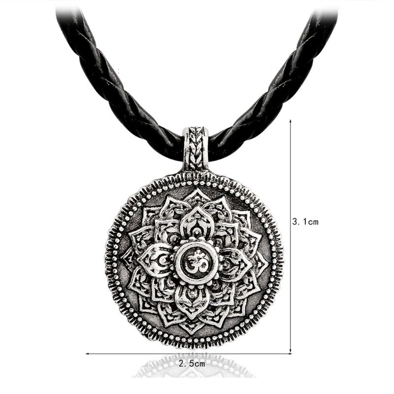 Om lotus mandala ketting