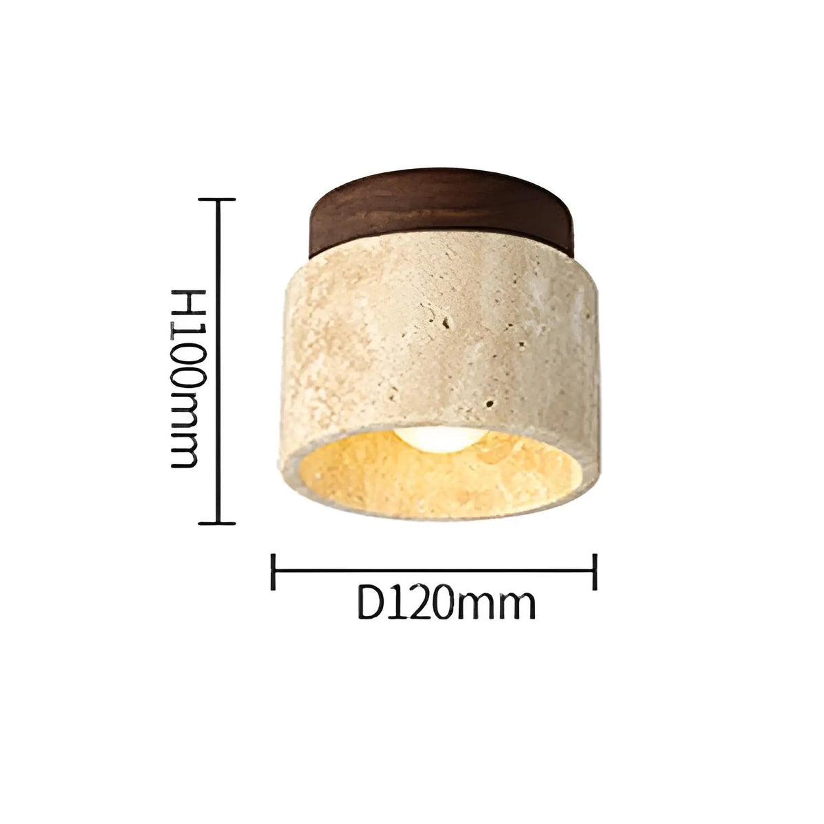 Rustieke travertijn plafondlamp