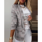 Damesblazer met omslagkraag en print