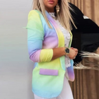 Damesblazer met omslagkraag en print
