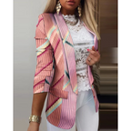 Damesblazer met omslagkraag en print