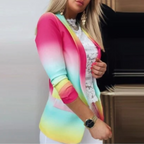 Damesblazer met omslagkraag en print