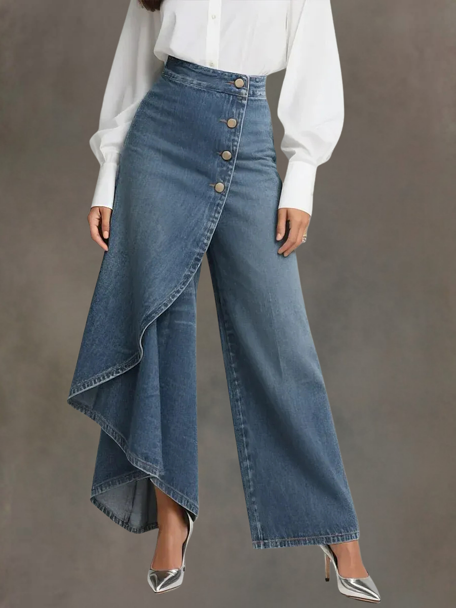 Margie | Wijde damesjeans met hoge taille