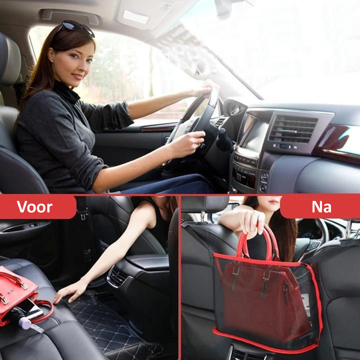 Tashouder voor in de auto