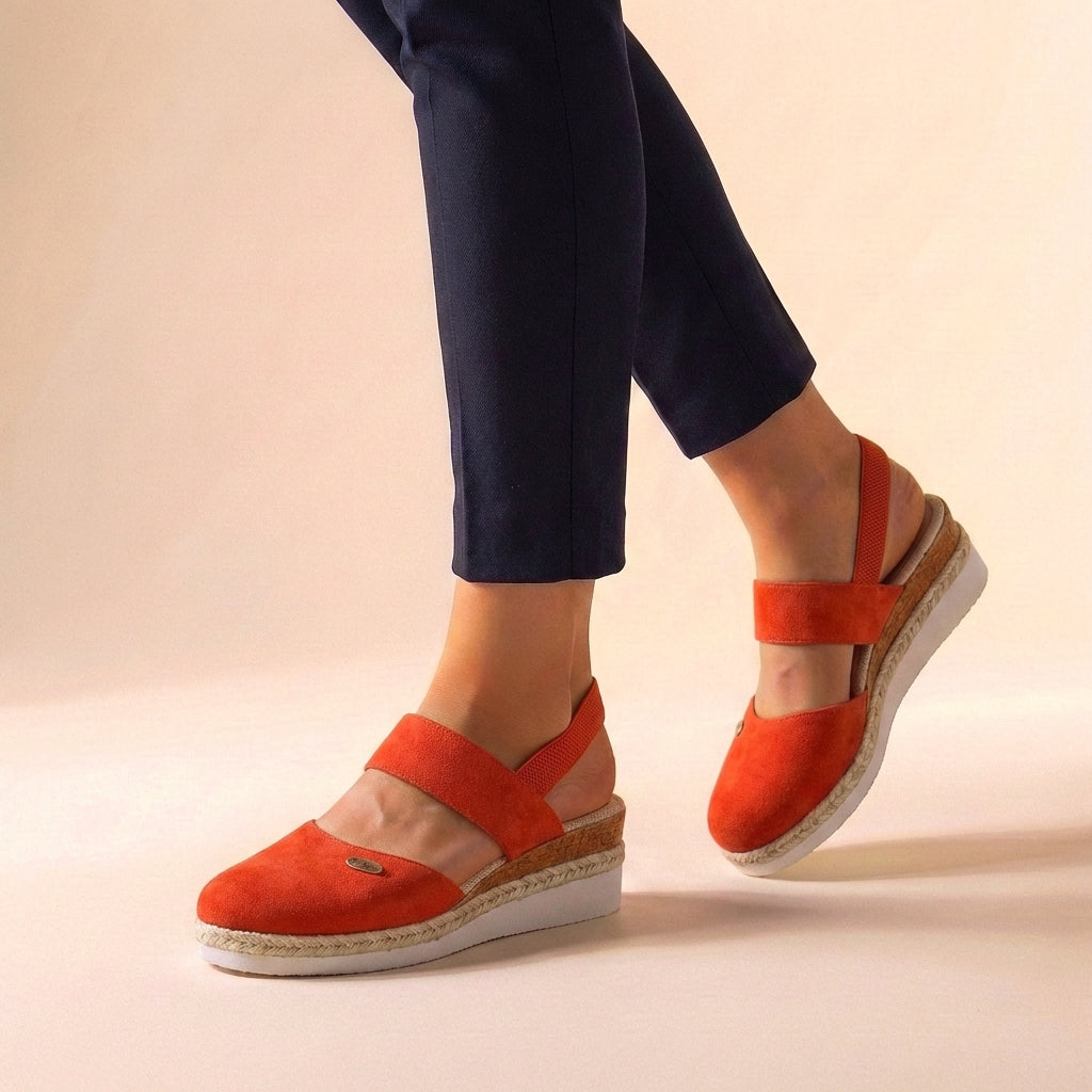 Damesespadrillesandalen met platformzool
