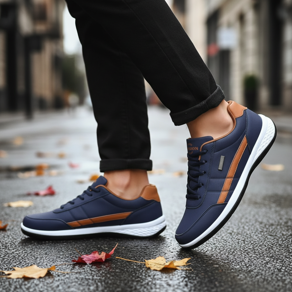Heren sneaker van PU leer