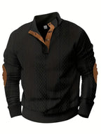 Heren gebreide outdoor trui met patches