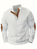 Heren gebreide outdoor trui met patches