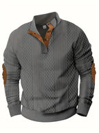 Heren gebreide outdoor trui met patches