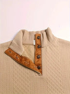 Heren gebreide outdoor trui met patches