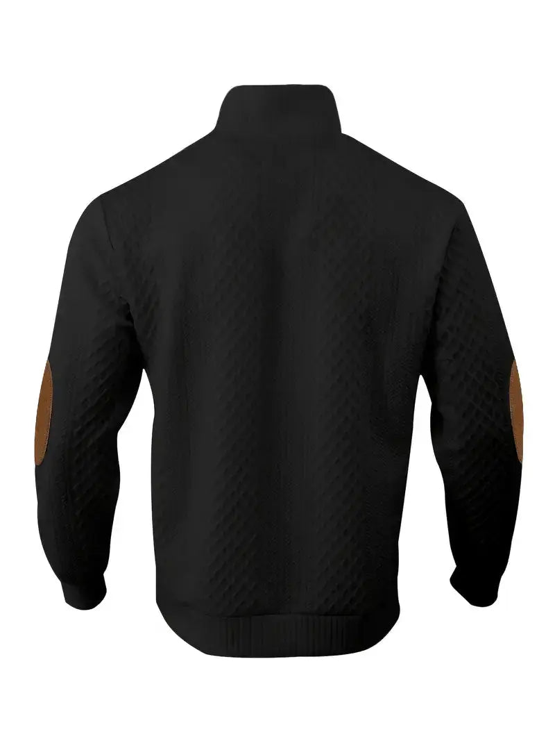 Heren gebreide outdoor trui met patches