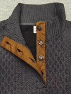 Heren gebreide outdoor trui met patches