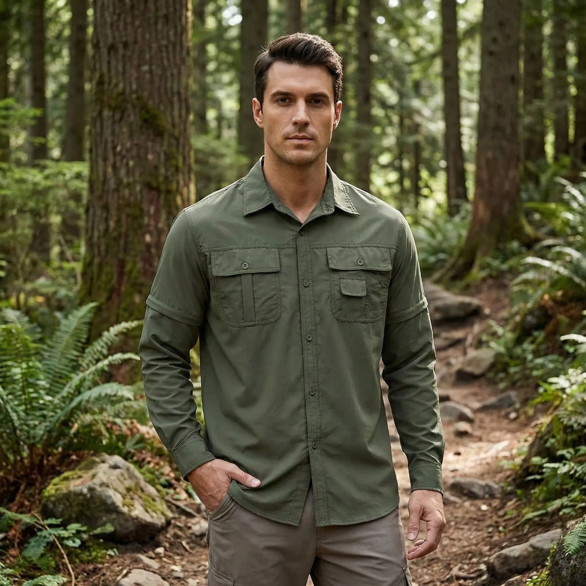 Outdoorshirt met afritsbare mouwen – Noor