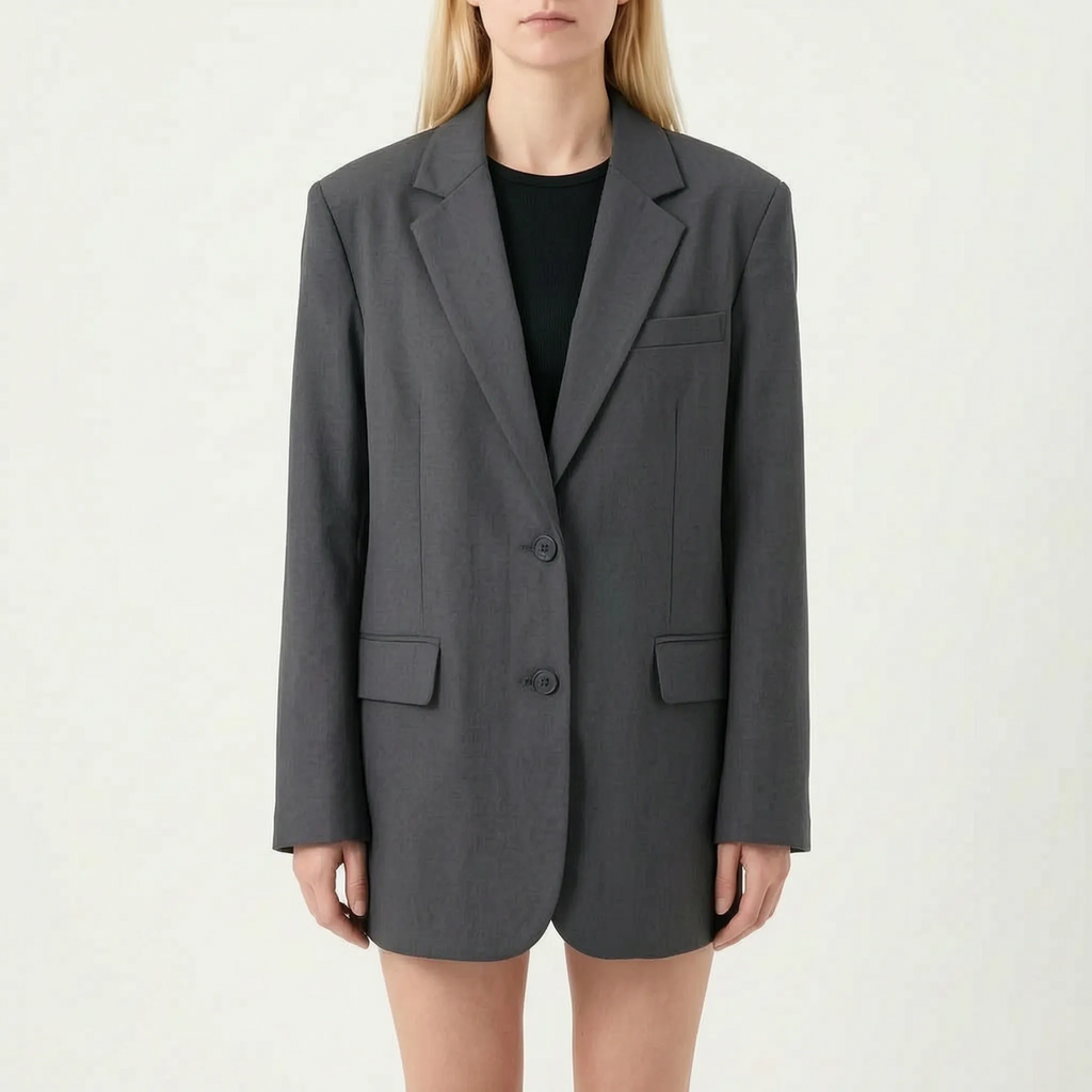 Oversize blazer met enkele knoop