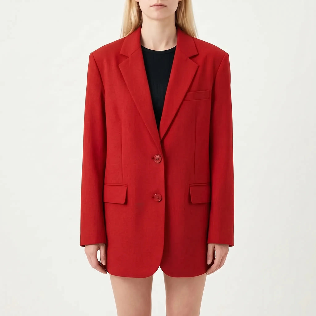 Oversize blazer met enkele knoop