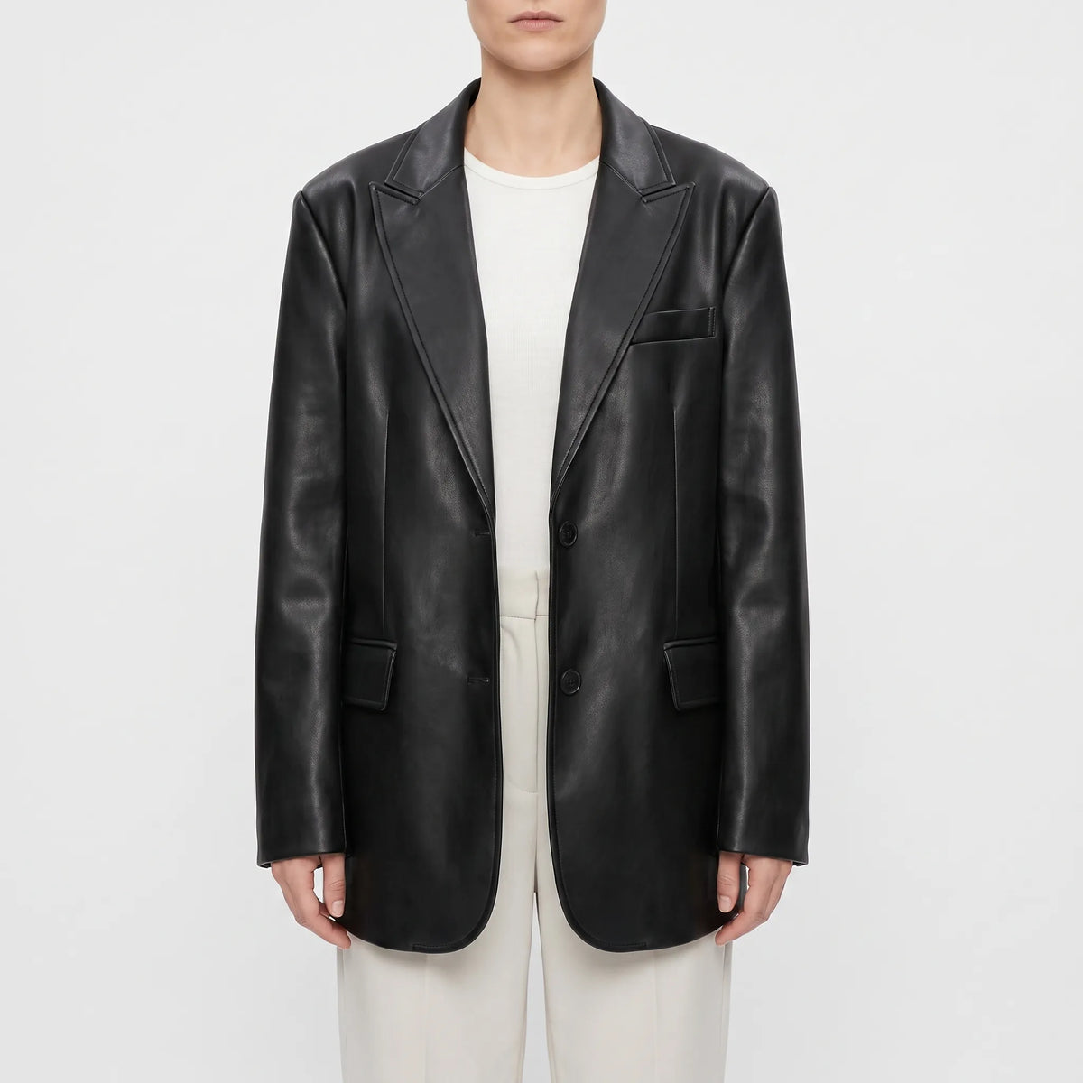 Oversized blazer met enkele rij knopen — afbeelding 12