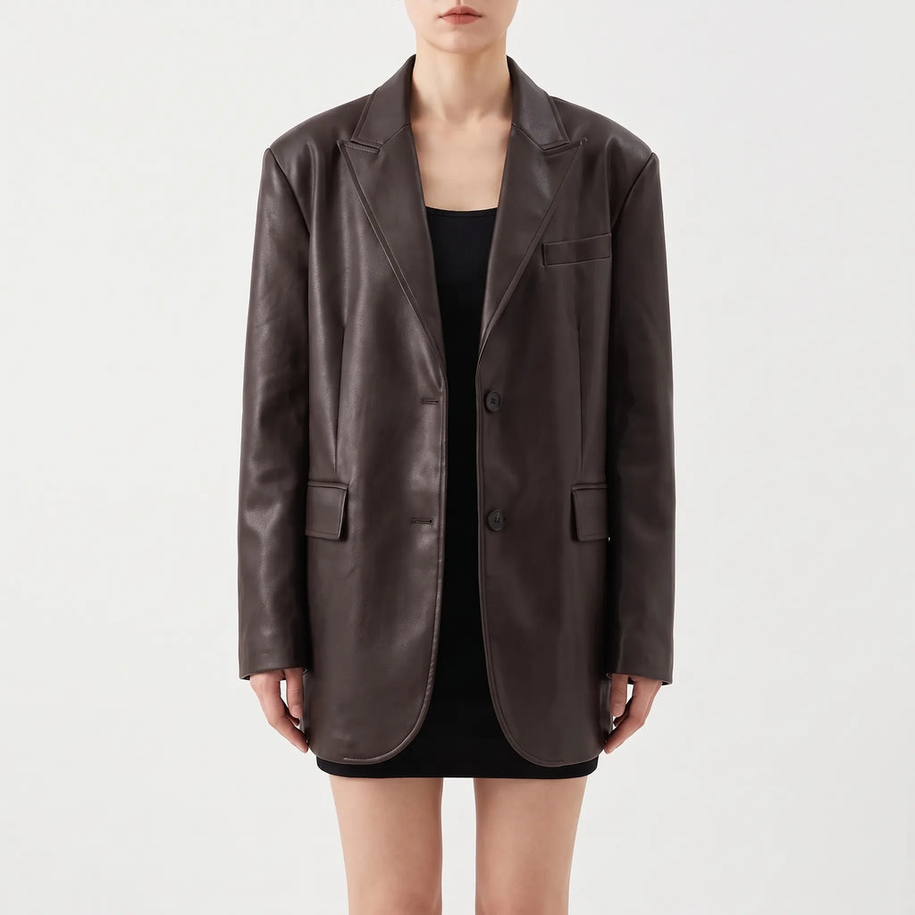 Oversized blazer met enkele rij knopen