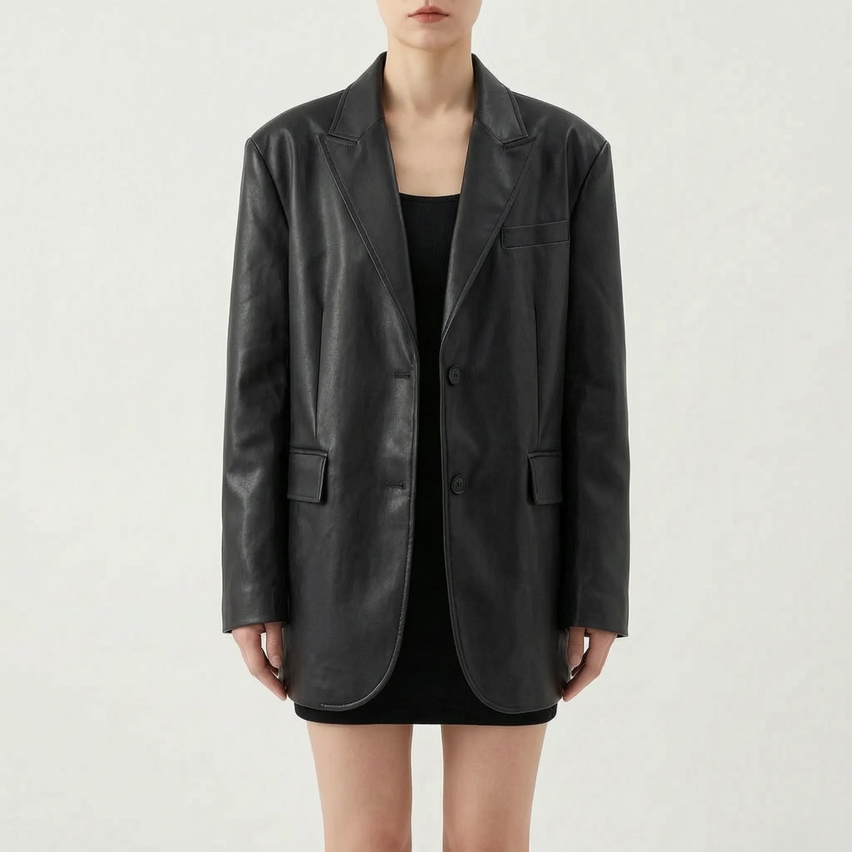 Oversized blazer met enkele rij knopen — afbeelding 5