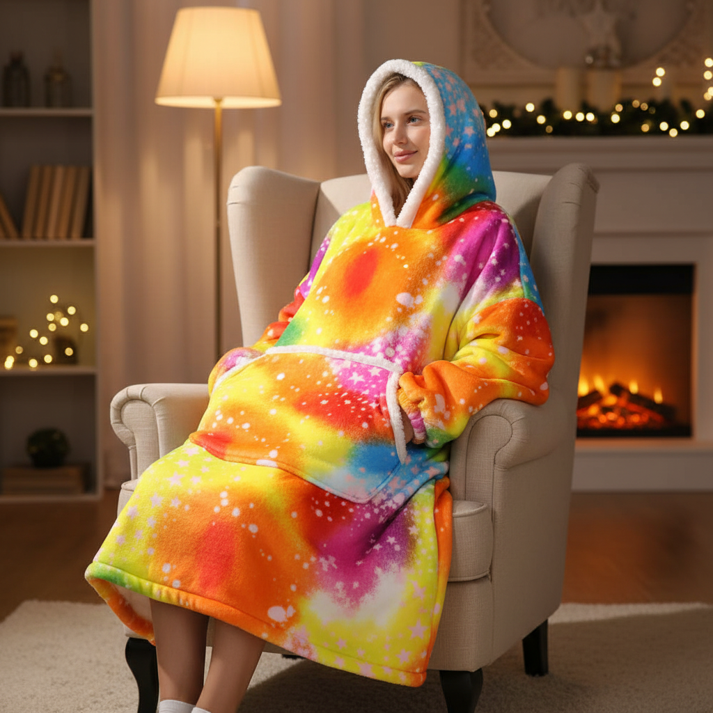 Oversized fleece deken