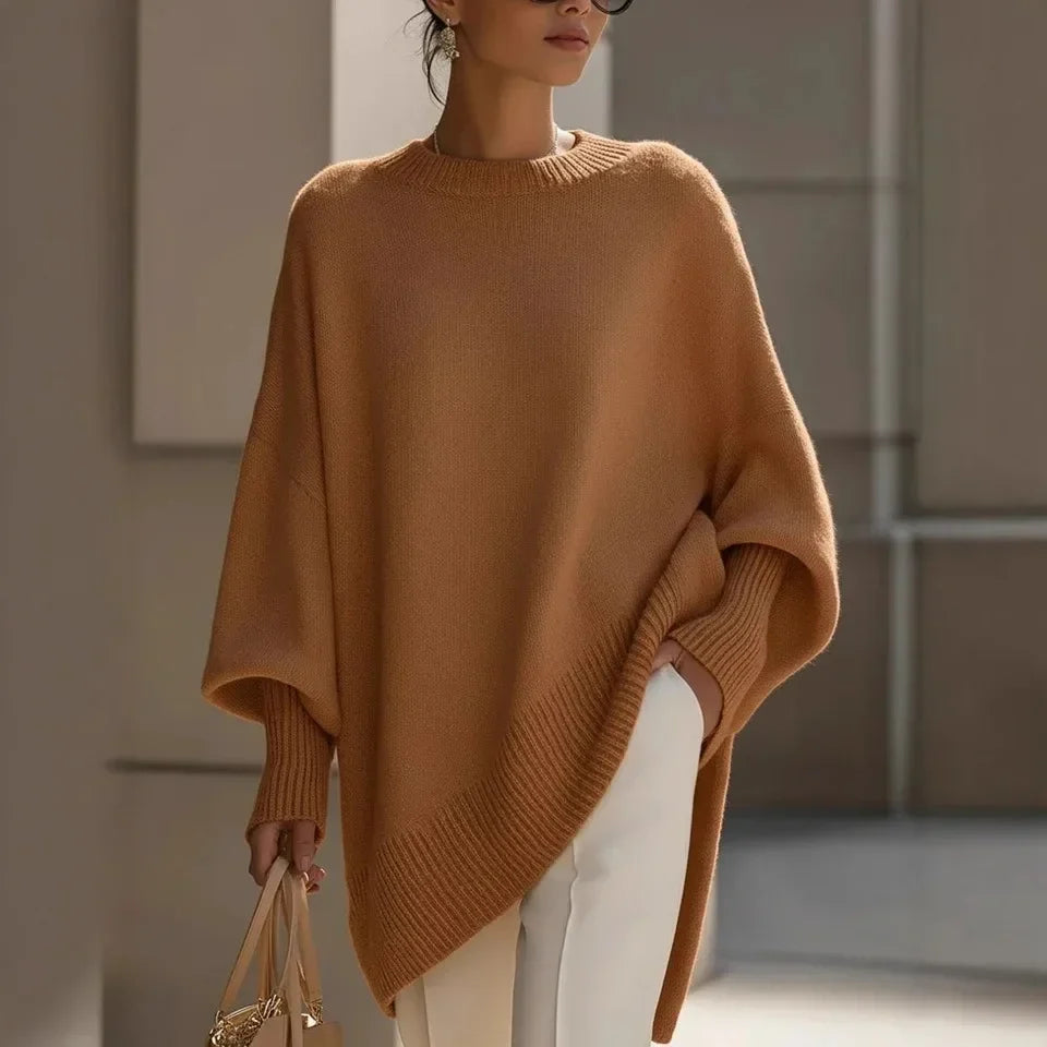 Oversized gebreide trui met ronde hals