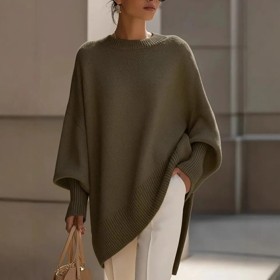 Oversized gebreide trui met ronde hals