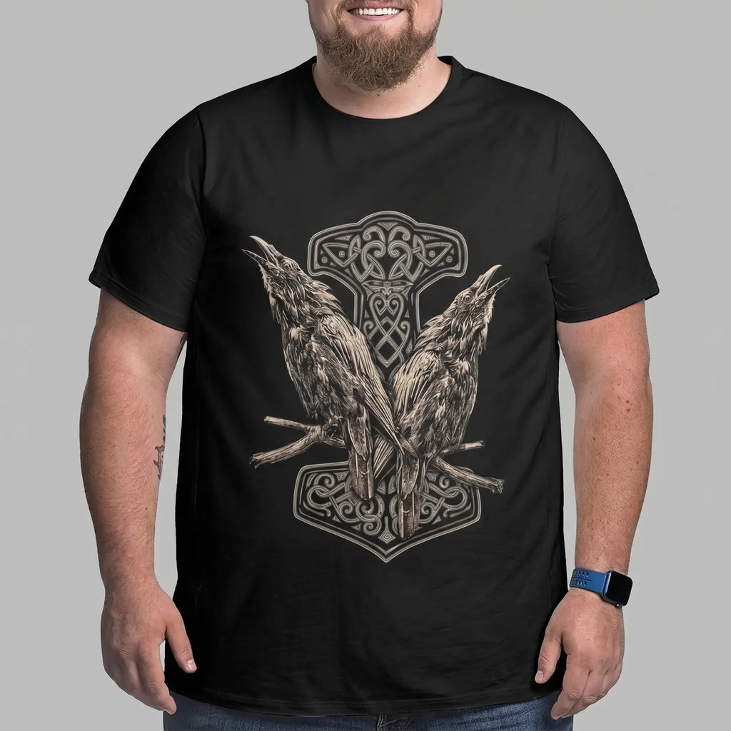 Oversized noorse print T-shirt big & tall — afbeelding 39