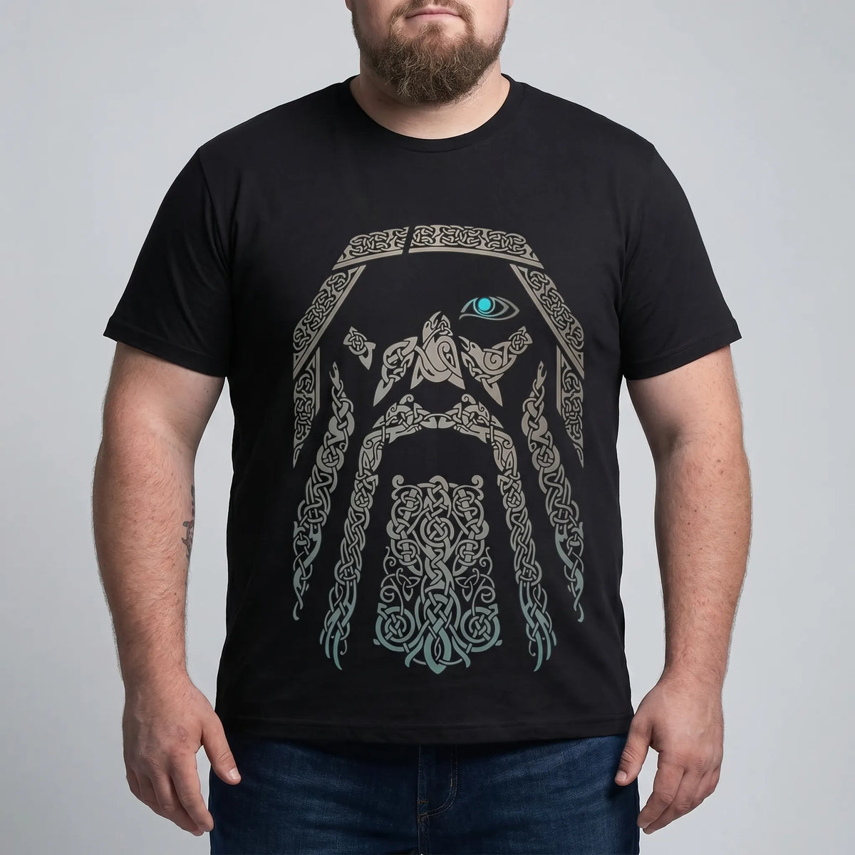 Oversized noorse print T-shirt big & tall — afbeelding 31