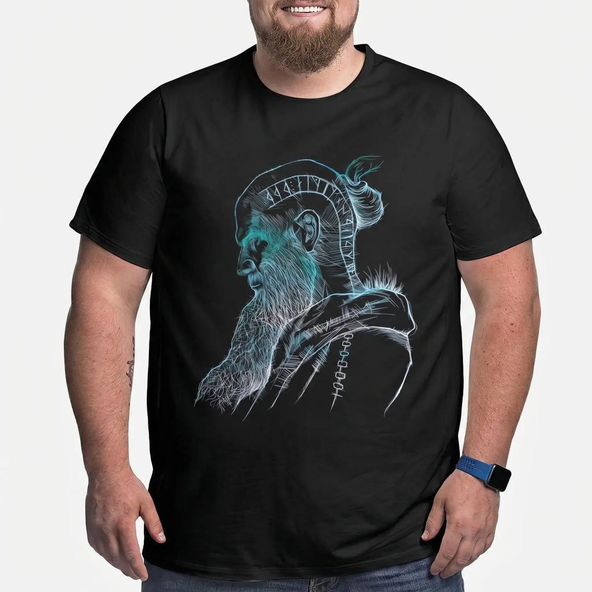 Oversized noorse print T-shirt big & tall