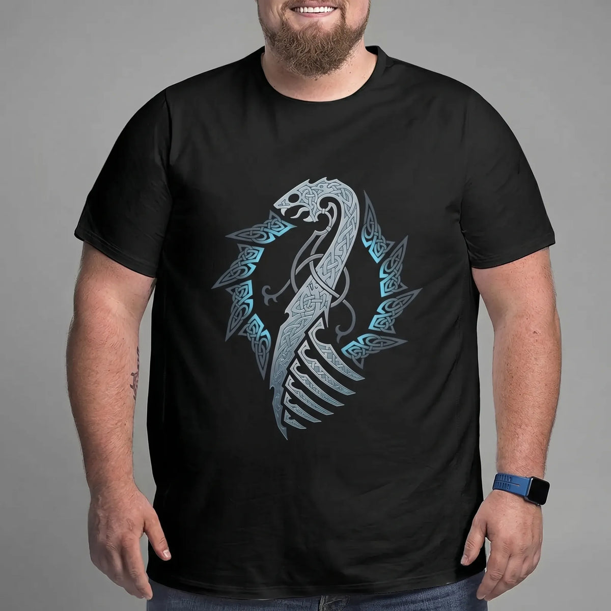 Oversized noorse print T-shirt big & tall