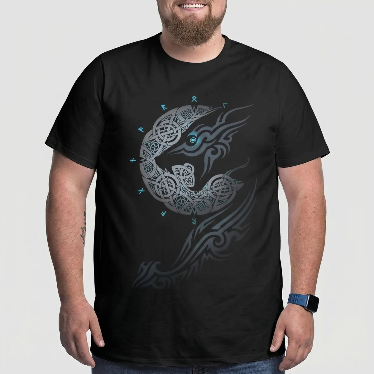 Oversized noorse print T-shirt big & tall — afbeelding 34