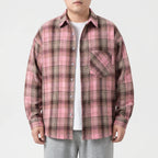 Oversized geruit overhemd met lange mouwen