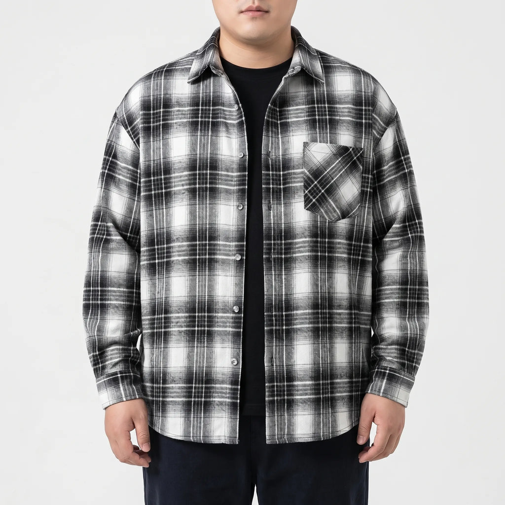 Oversized geruit overhemd met lange mouwen