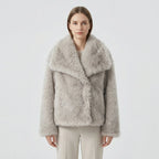 Oversized winterjas met bontlook