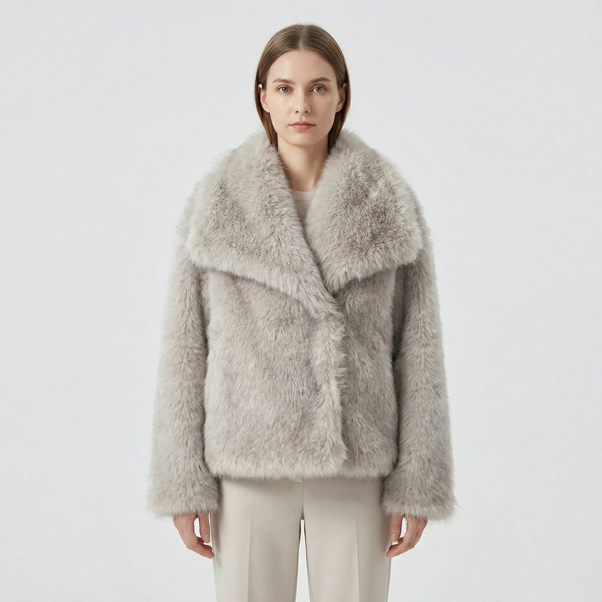 Oversized winterjas met bontlook — afbeelding 10