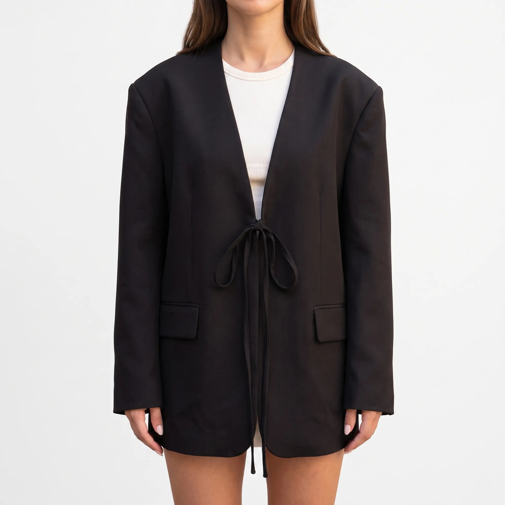 Oversized zwarte damesblazer