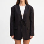 Oversized zwarte damesblazer