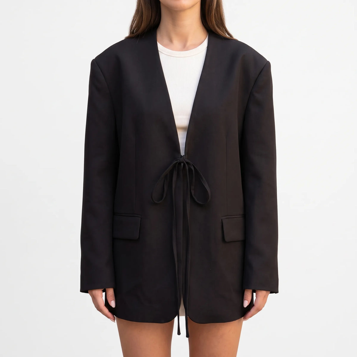 Oversized zwarte damesblazer