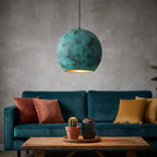 Hanglamp met geoxideerde patina