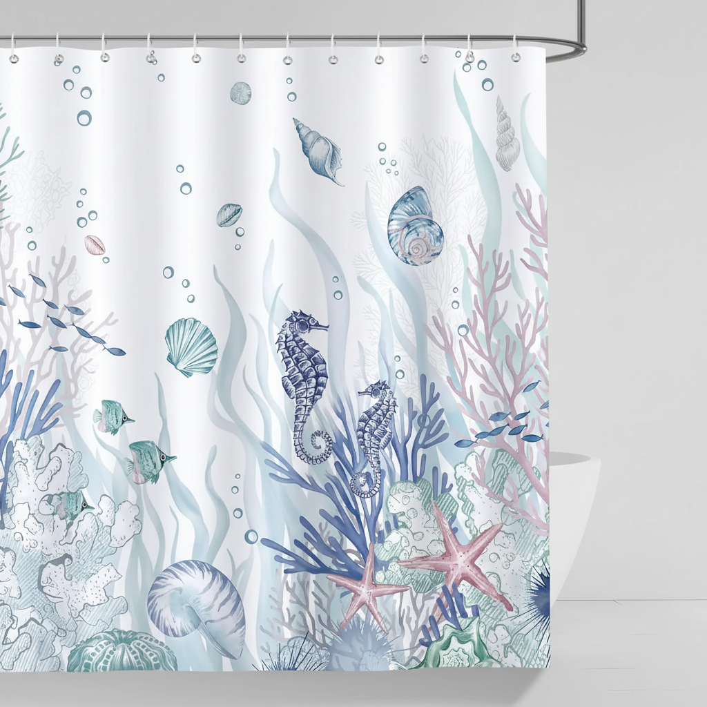 Oceaanmotief douchegordijn polyester