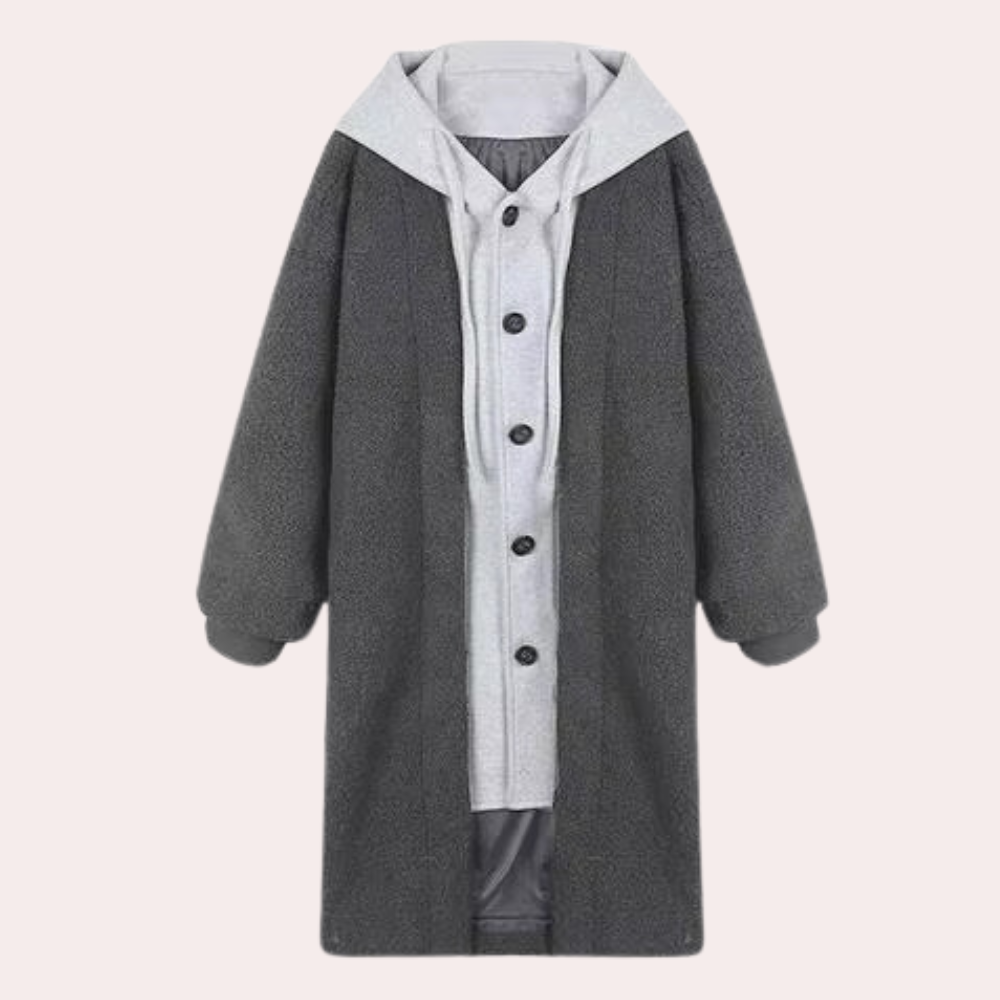 Casual lange damesjas met capuchon