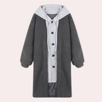 Casual lange damesjas met capuchon