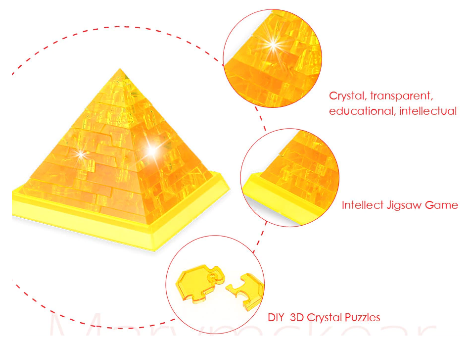 Kristallen 3D-puzzelpiramide