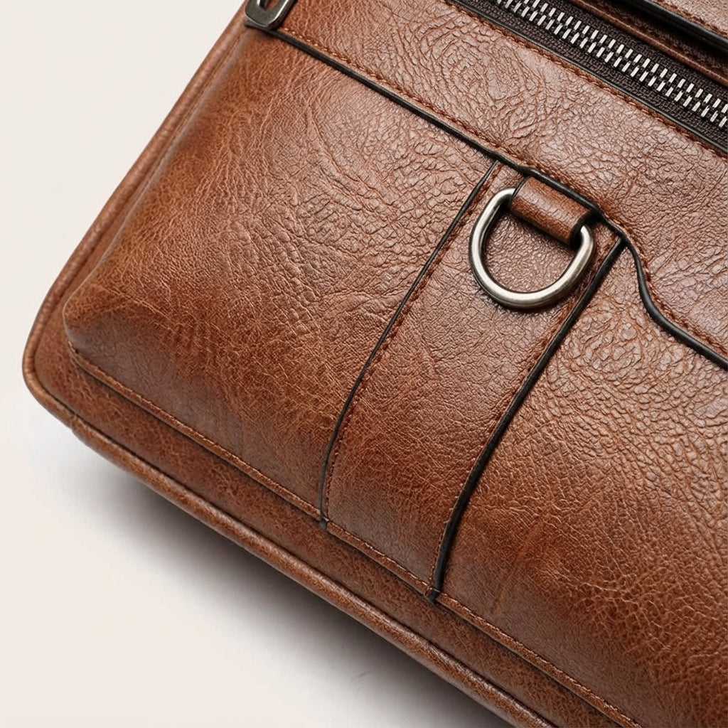 PU leder laptoptas met schouderband