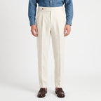 Pantalon met hoge taille en plooien
