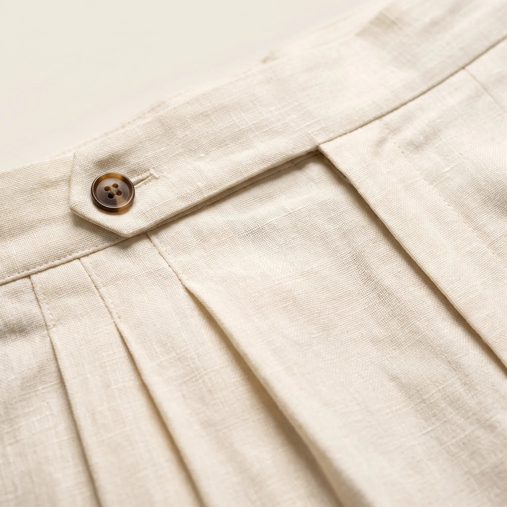 Pantalon met hoge taille en plooien